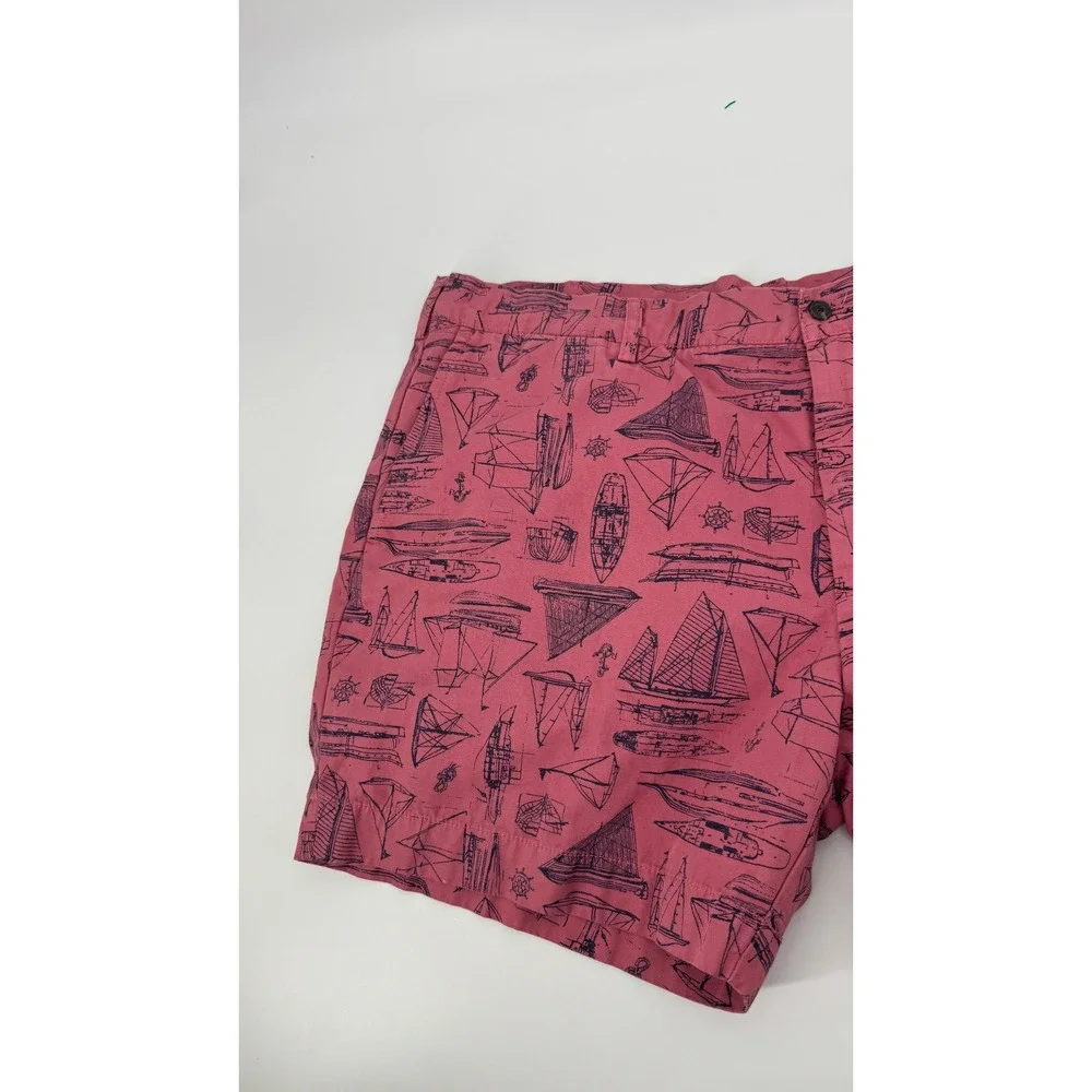 Polo Ralph Lauren Shorts Mens 42 Pink Sailboat Nautical Chino Cotton Summer